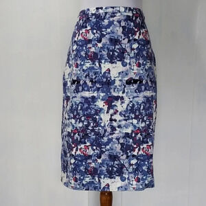 Pure Collection‎ Shades of Purple Blue Pink abstract print pencil skirt